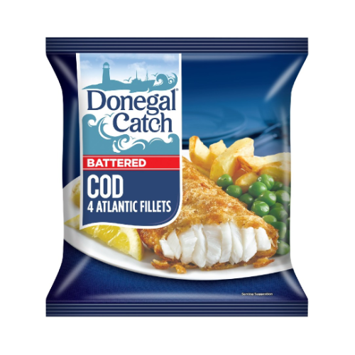 Donegal Catch 4 Battered Cod Atlantic Fillets 400g