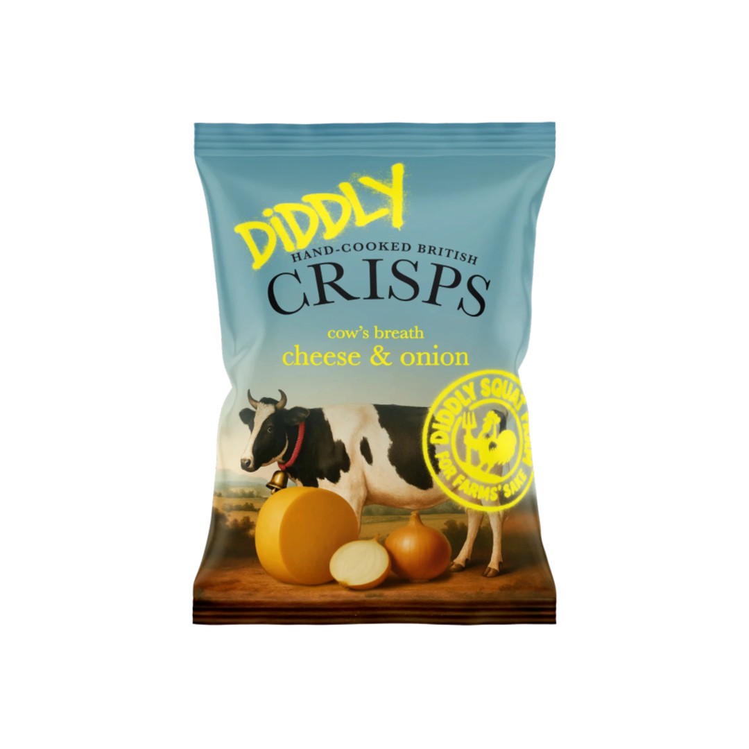 Diddly Squat Farm Cow's Breath Cheese & Onion Hand-Cooked British Crisps 40g