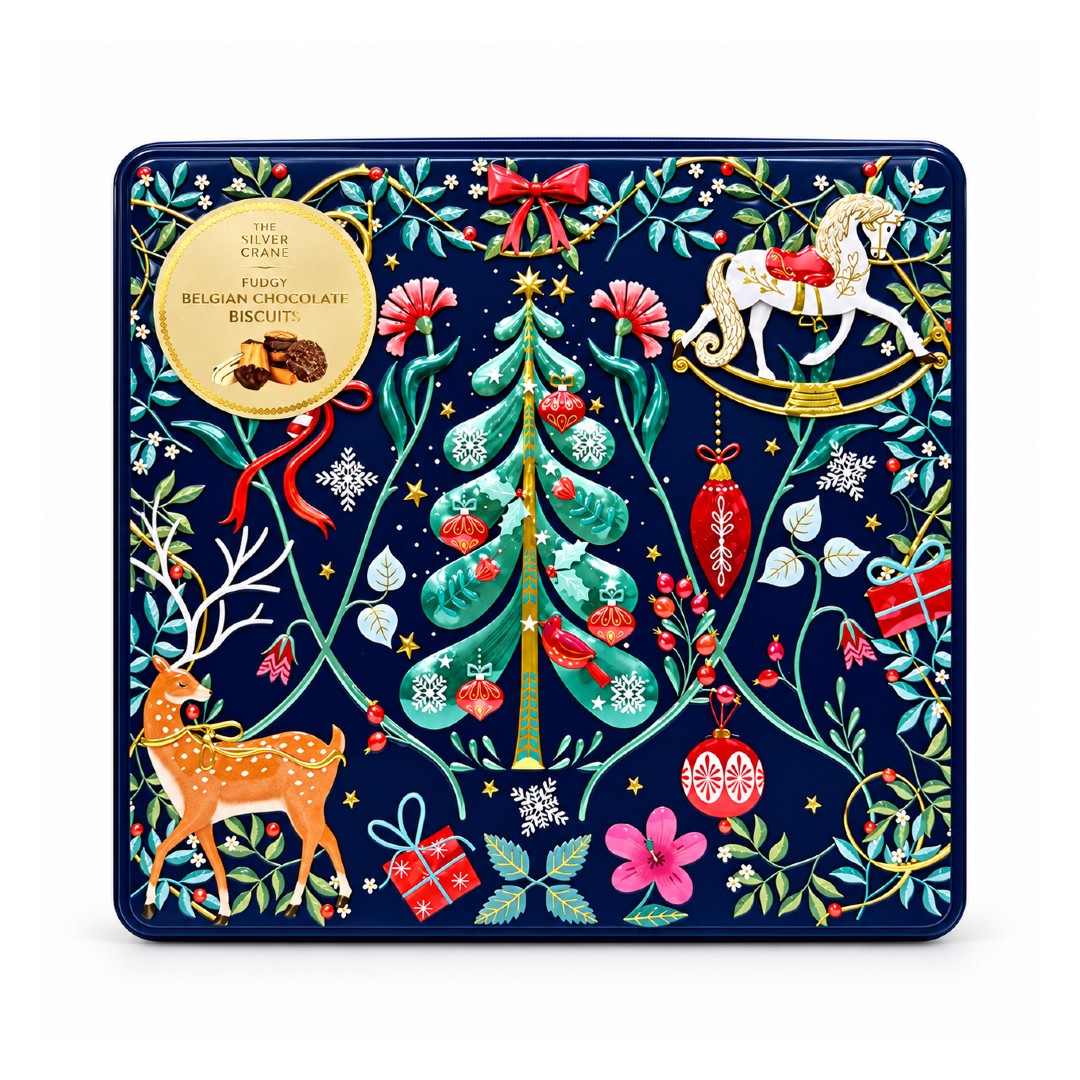 Silver Crane Scandi Xmas Assorted Biscuits Tin 375g