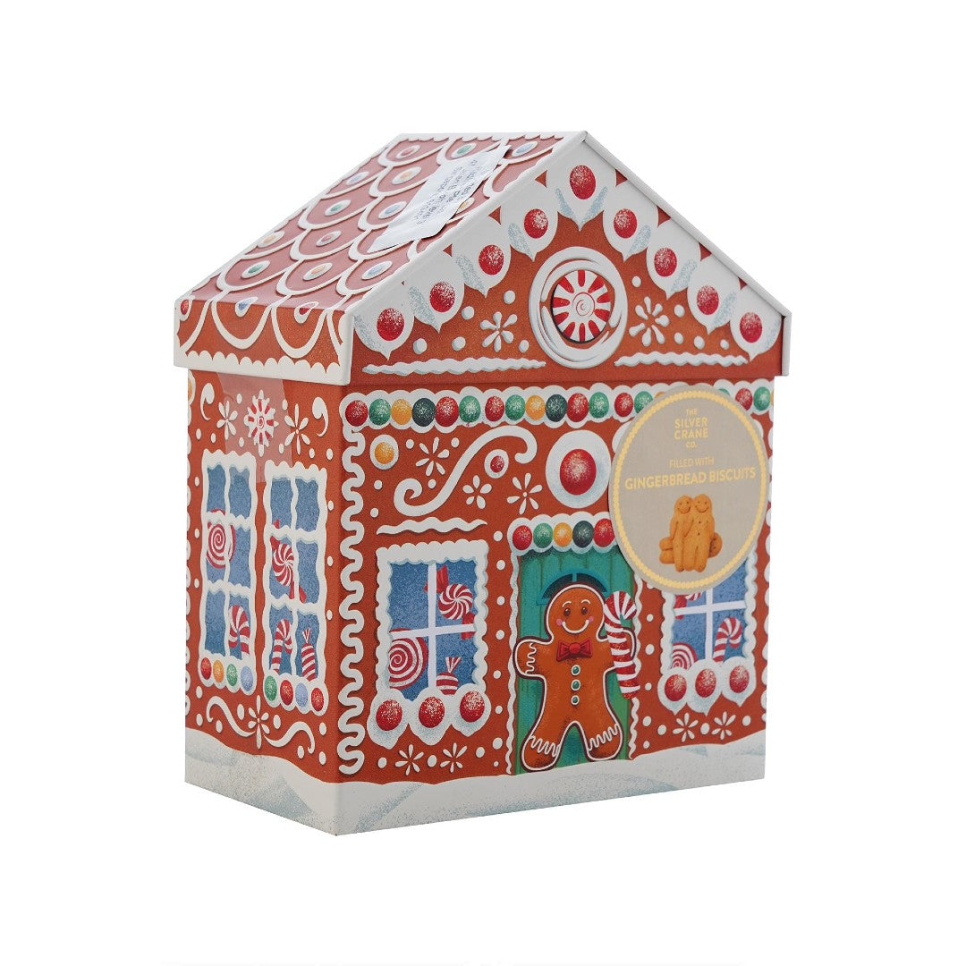 Silver Crane Gingerbread House Gingerbread Biscuit Tin 300g
