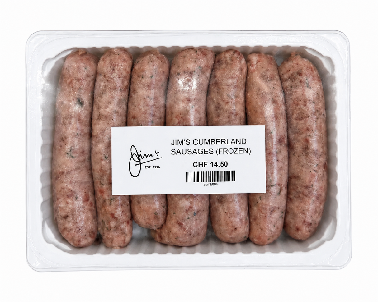 Jim's Cumberland Sausages 410g Avg (Dispatched Frozen)