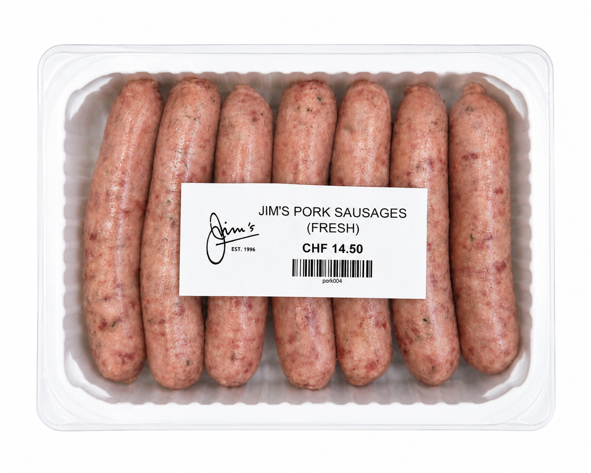 Jim's Pork Sausages 410g Avg (fresh)