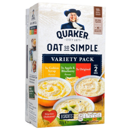Quaker Oat So Simple Variety Pack 9 Sachets 297G