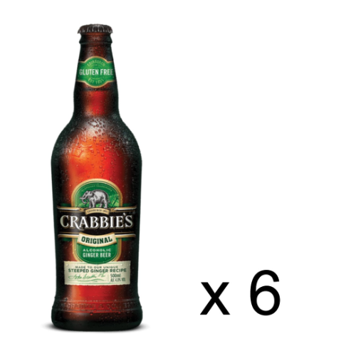 Crabbies Alcoholic Ginger Beer 4% 6 x 500ml bottles