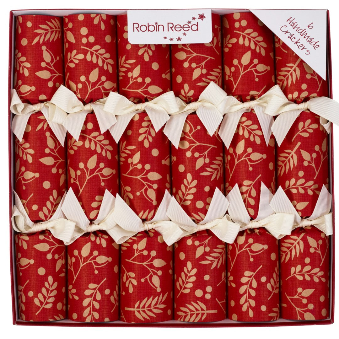 Robin Reed \"Paprika Floral\" 6 x 14\" Christmas Crackers (82513)