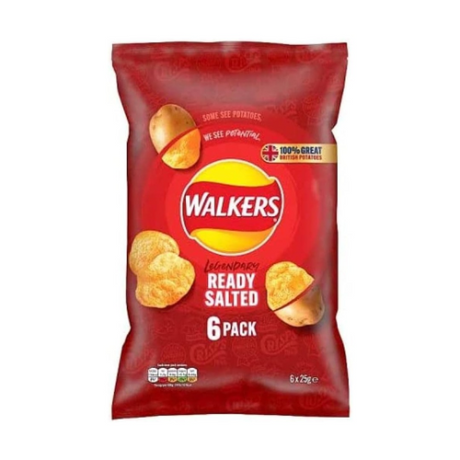 Walkers Ready Salted 6 x 25g