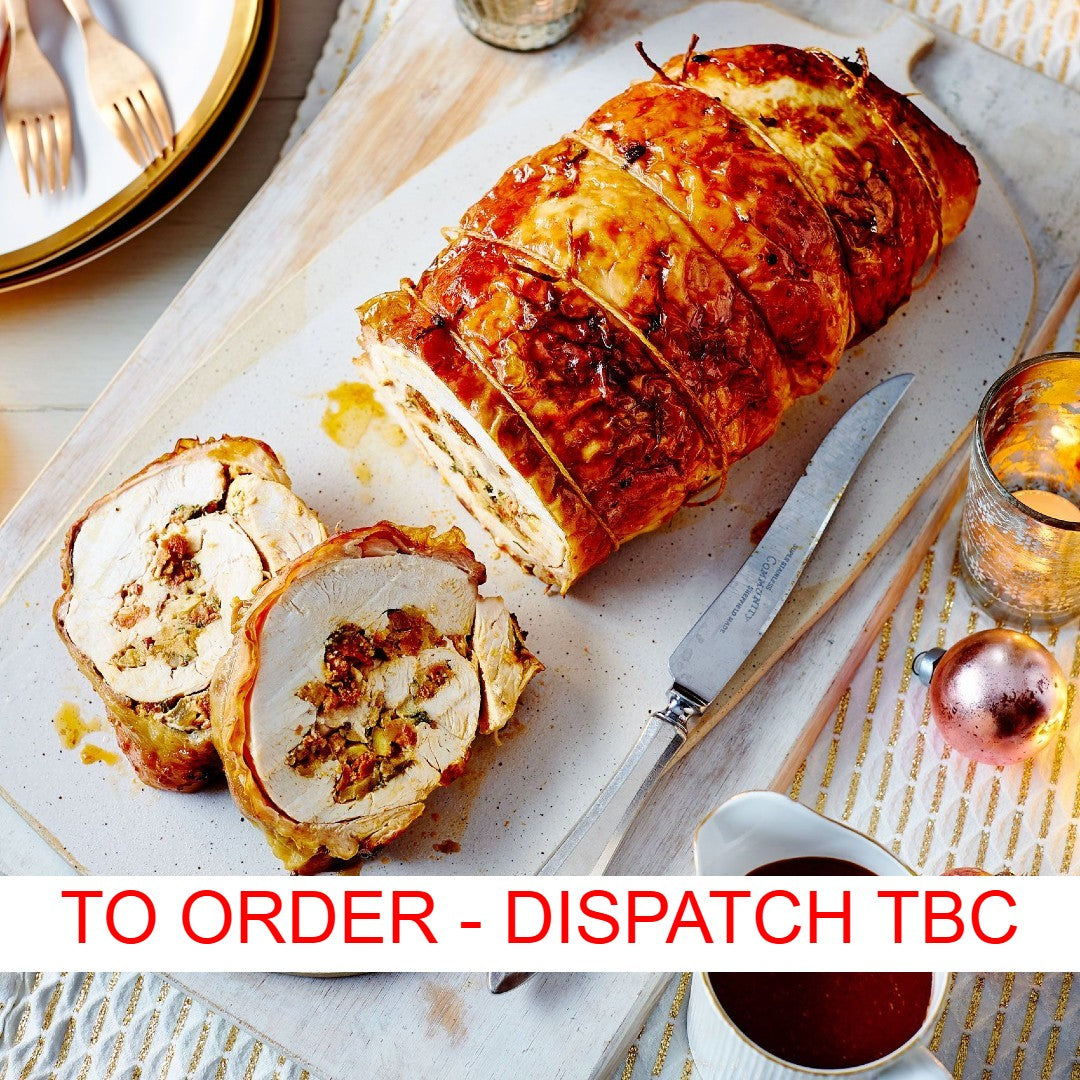 Turkey & Stuffing Roulade rolled with thin layers of lardon +- 1.5kg