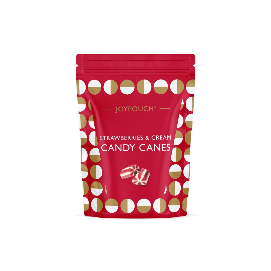 Joypots Strawberries & Cream Candy Canes 150g