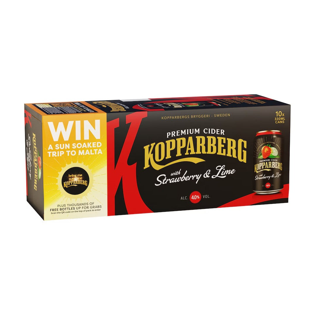 Kopparberg Strawberry Lime Cider 3.4% 10 X 330ml