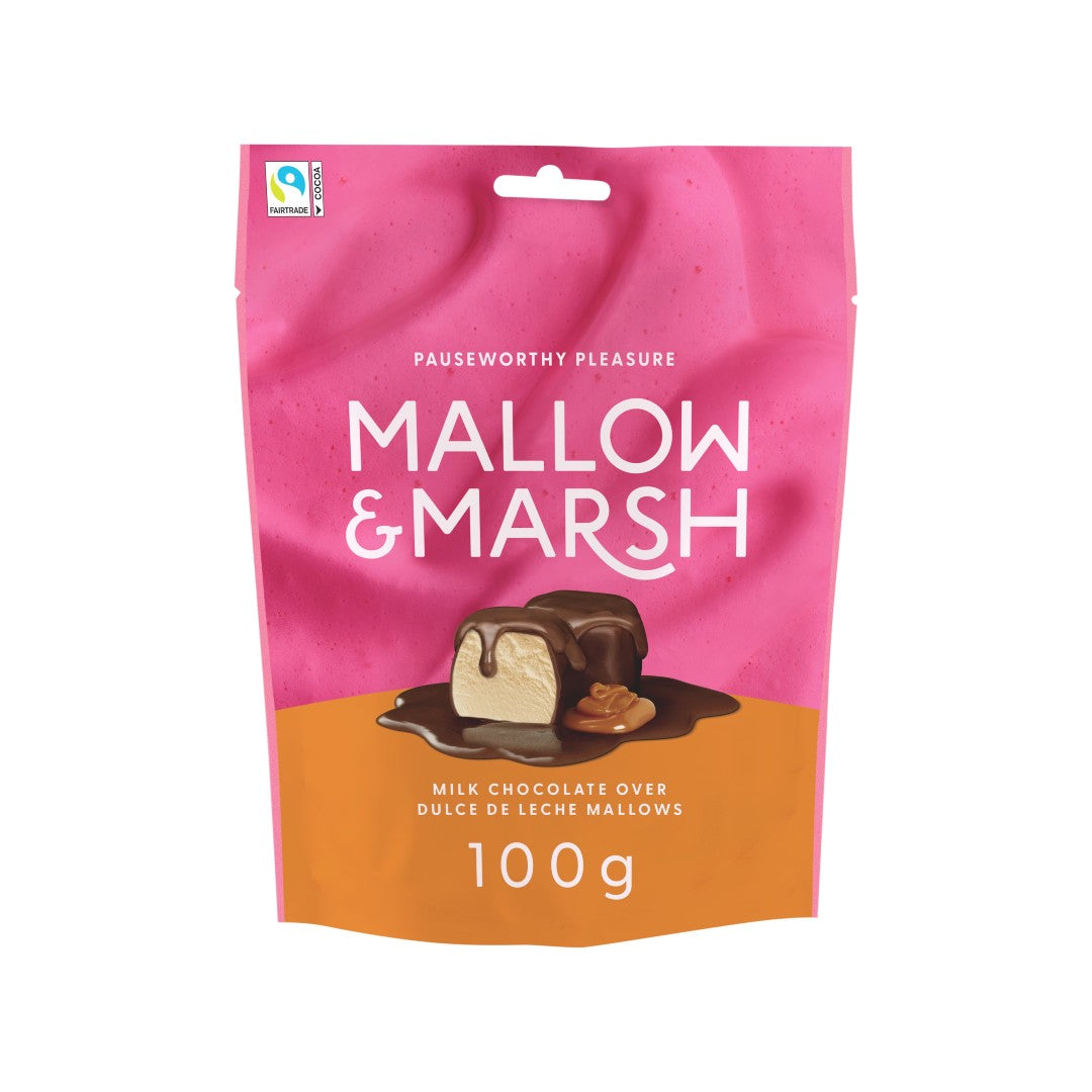 Mallow & Marsh Milk Chocolate Over Dulce De Leche Mallows 100g