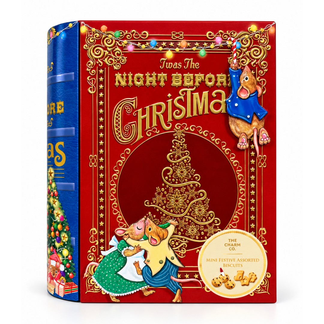 Silver Crane Night Before Christmas Assorted Biscuits Tin 350g