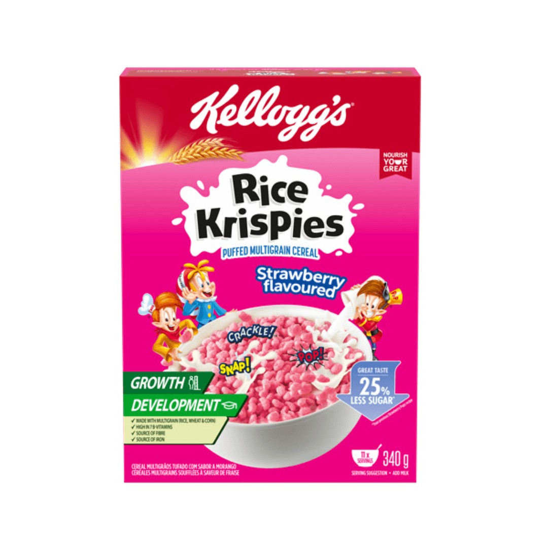 Kelloggs Rice Krispies Strawberry Flavour 340g