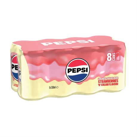 Pepsi Strawberries & Cream Zero Sugar 8 x 330ml
