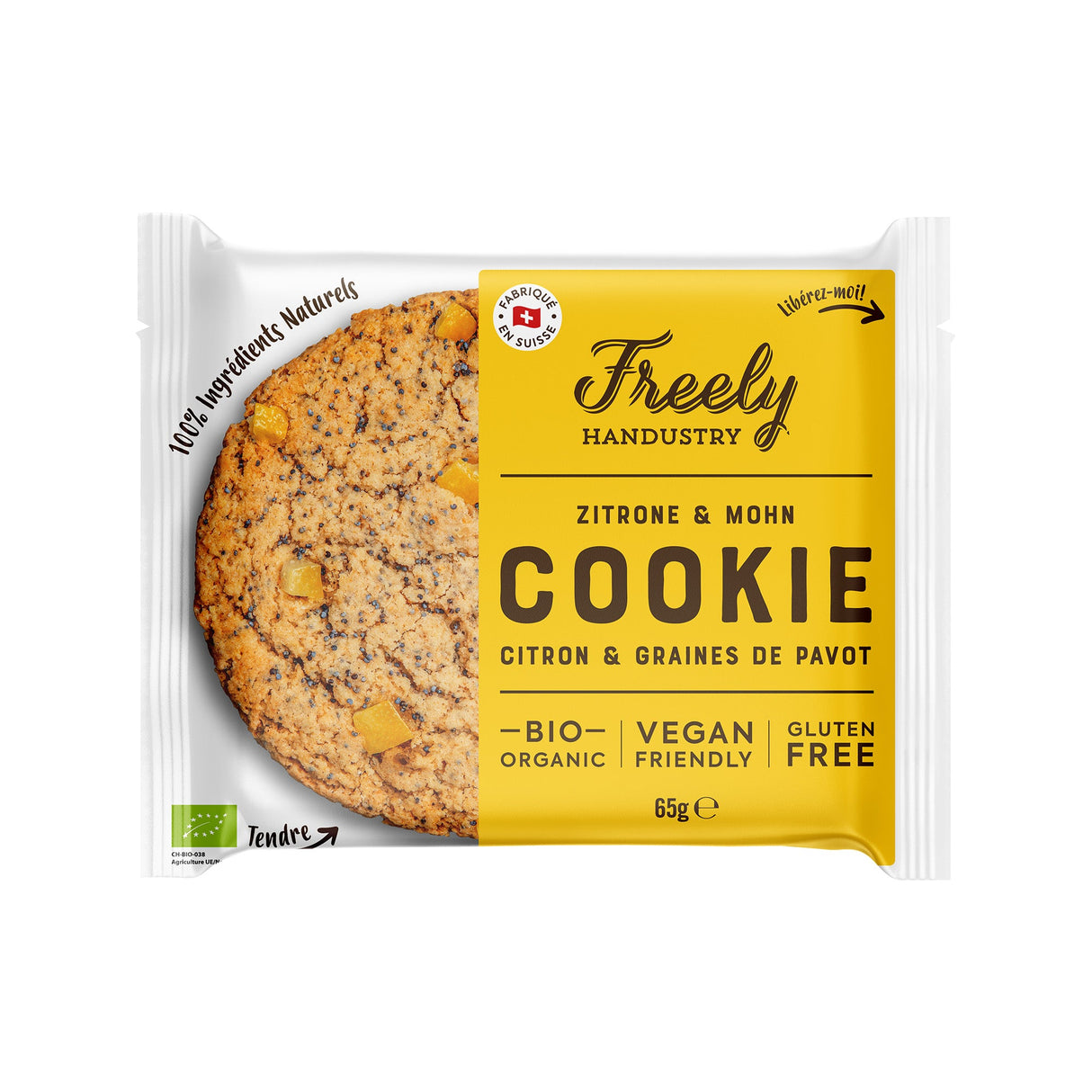 Freely Handustry Lemon & Poppy Seed Cookie 65g